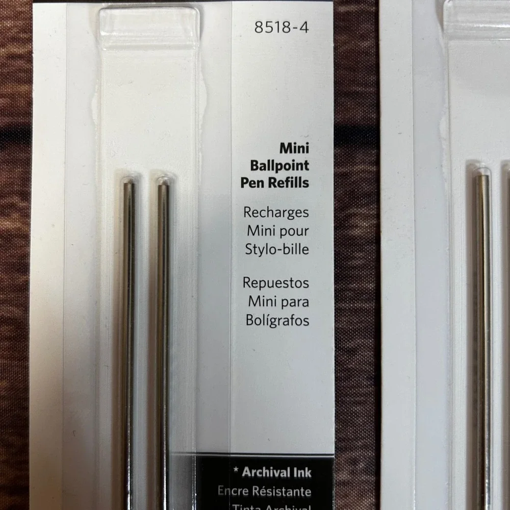 Cross 8518-4 Mini Ballpoint Pen Refills Black Medium Archival Ink Lot of 5